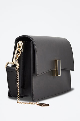 Mala a tiracolo em couro Mini Emma - Preto