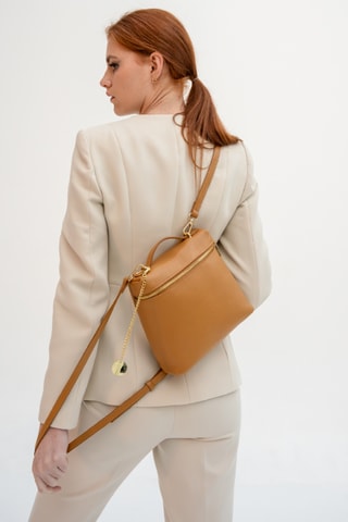 Mochila de couro Ester - Mostarda