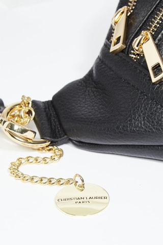 Bolsa de cintura em couro Dayana - Preto