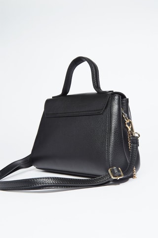 Mala a tiracolo de couro Enza - Preto