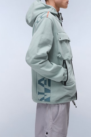 Casaco com capuz B Rivalto - Verde-água e preto