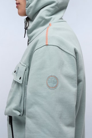 Casaco com capuz B Rivalto - Verde-água e preto