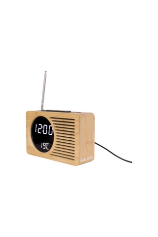 Radio réveil en bambou - 7 x 16 x 10 - Naturel