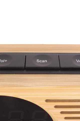 Radio réveil en bambou - 7 x 16 x 10 - Naturel