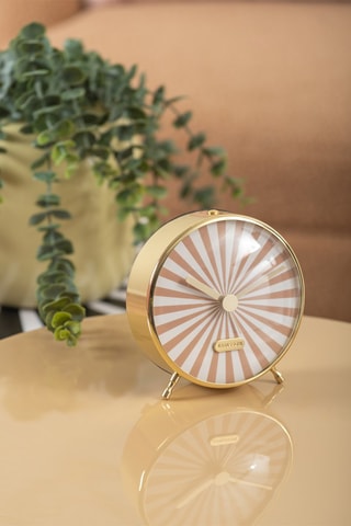 Réveil Candy Swirl - 12,5 cm - Marron et blanc