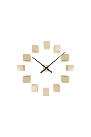 Horloge Cubic - 40 cm - Doré