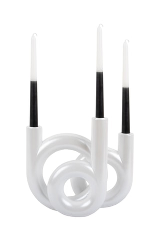 Bougeoir Rings - 20 cm - Blanc