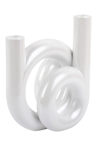 Bougeoir Rings - 20 cm - Blanc