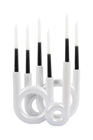 Bougeoir Rings - 33 cm - Blanc