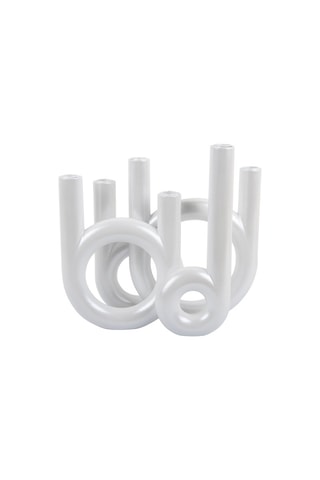 Bougeoir Rings - 33 cm - Blanc