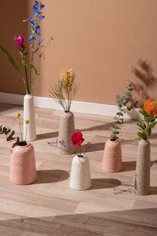 Vase en céramique - 18,5 cm - Rose poudré