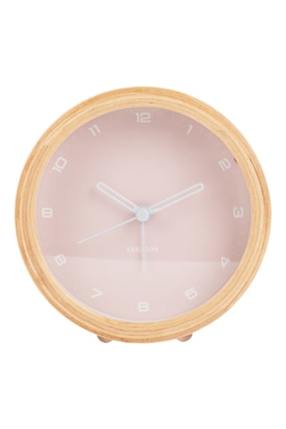Réveil Gentle - 11,8 cm - Bois clair et rose pâle