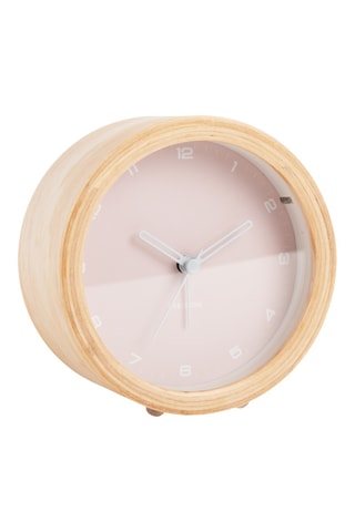 Réveil Gentle - 11,8 cm - Bois clair et rose pâle