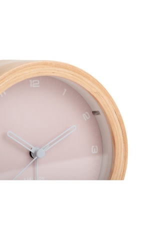 Réveil Gentle - 11,8 cm - Bois clair et rose pâle