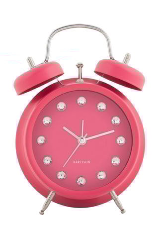 Réveil Glam Diamonds - 11,8 cm - Rose foncé