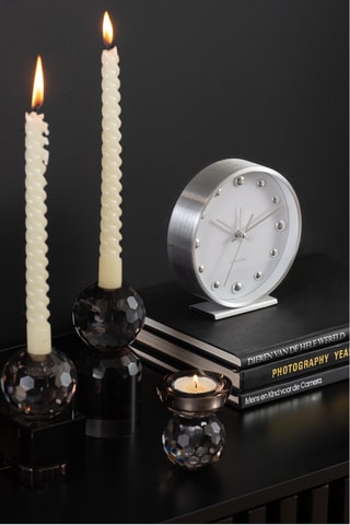 Réveil Shiny Dots - 15 cm - Argenté 