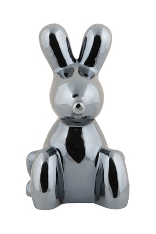 Statue Balloon Bunny en céramique - Argenté - 15 x 9 x 10 cm