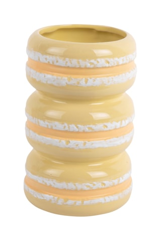 Vase en céramique Macaron - 19,5 x 12 x 9,3 cm - Jaune