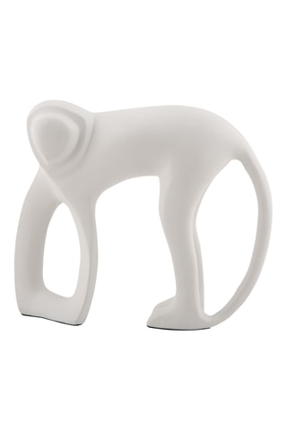 Statue Monkey - Blanc - 15 x 17 x 5 cm