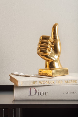 Statue Okay en céramique - Doré  - 20,8 x 11,5 x 11,5 cm