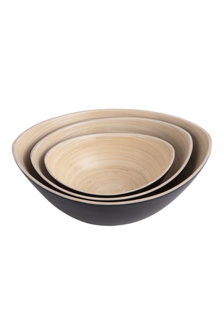 3 bols en bambou Puro Oval - 30 cm