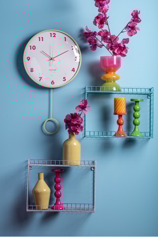 Vase Summer Vibes - 20,5 x 12,5 cm - Bleu et orange