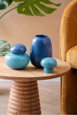 Vase Nuevo Dulce - 22 x 12,5 cm - Bleu et vert