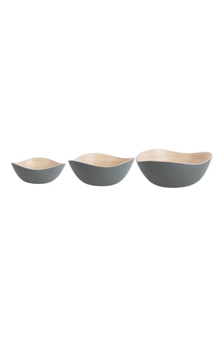 3 bols en bambou Puro Oval - 30 cm