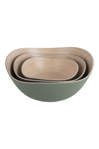 3 bols en bambou Puro Oval - 30 cm