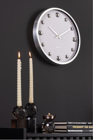 Horloge murale Shiny Dots - 35,5 cm - Blanc