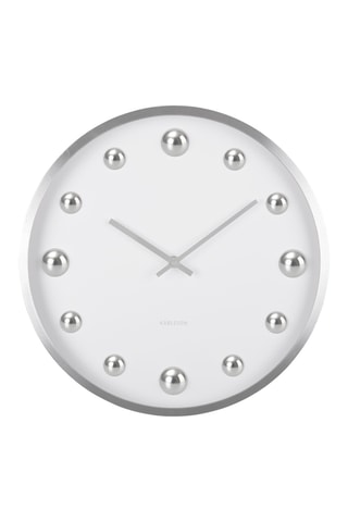 Horloge murale Shiny Dots - 35,5 cm - Blanc