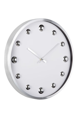Horloge murale Shiny Dots - 35,5 cm - Blanc