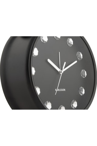 Réveil Glam Diamonds XL -  23,5 cm - Noir