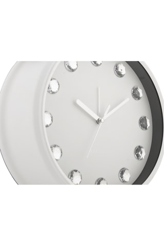 Réveil Glam Diamonds XL - 23,5 cm - Blanc