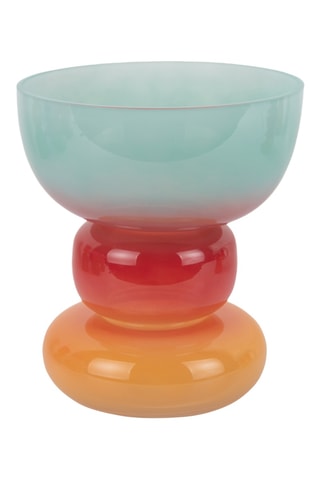 Vase Summer Vibes - 20,5 x 18 cm - Orange et turquoise