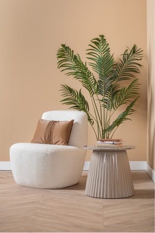 Chauffeuse Ada - Blanc - En tissu bouclette