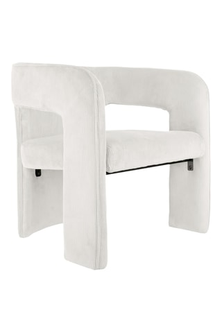 Fauteuil Vigor - Blanc cassé - En velours côtelé