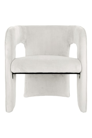Fauteuil Vigor - Blanc cassé - En velours côtelé