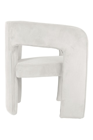 Fauteuil Vigor - Blanc cassé - En velours côtelé