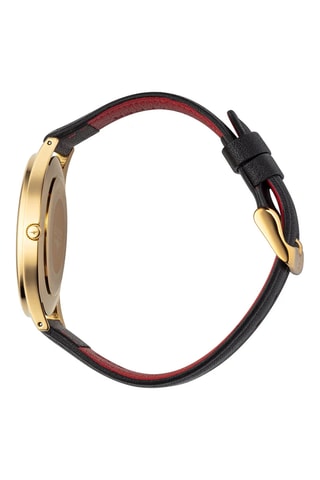 Reloj de cuarzo de piel - Negro y dorado