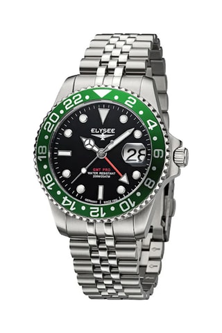 Reloj de cuarzo de acero - Plateado y verde