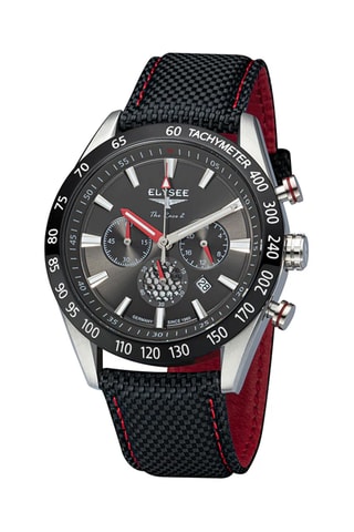 Reloj de cuarzo de tela - Taquímetro - Negro