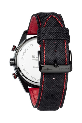 Reloj de cuarzo de piel - Taquímetro - Negro