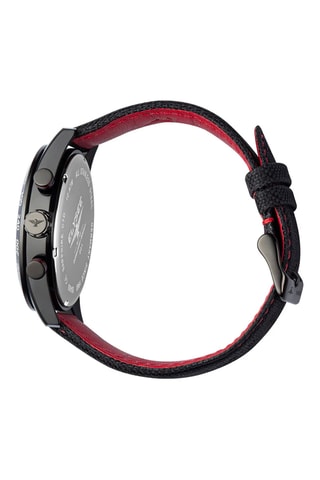 Reloj de cuarzo de piel - Taquímetro - Negro