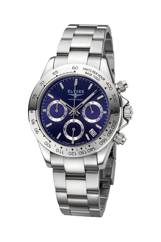 Reloj de cuarzo de acero - Taquímetro - Plateado