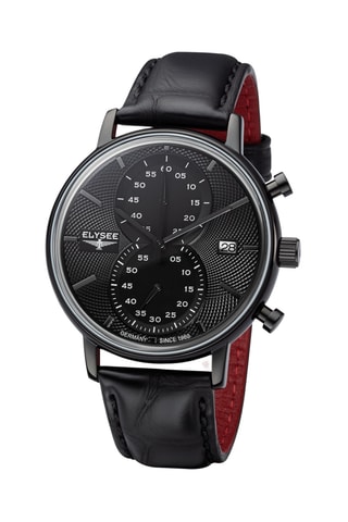 Reloj de cuarzo de piel - Cronógrafo - Negro