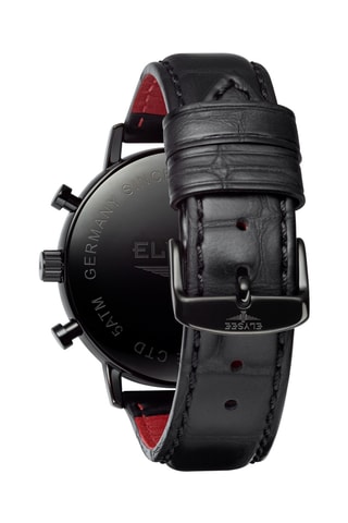 Reloj de cuarzo de piel - Cronógrafo - Negro