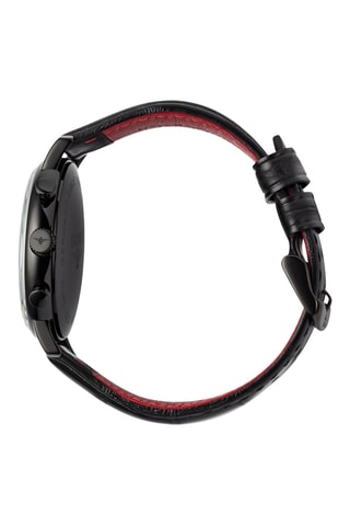 Reloj de cuarzo de piel - Cronógrafo - Negro