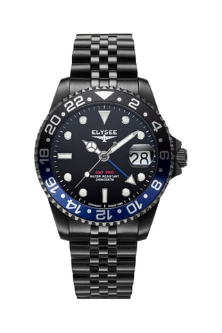 Reloj de cuarzo de acero - Negro y azul