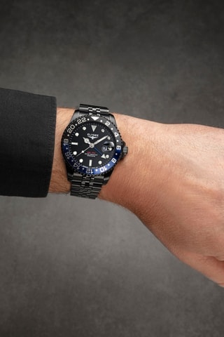 Reloj de cuarzo de acero - Negro y azul